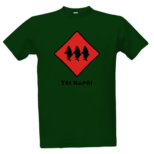 Tričko s potiskem Tři Kapři zelená